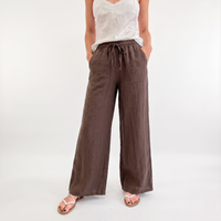 Pantalone lino moro