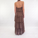 Abito CHIFFON scollo americana moro