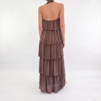 Abito CHIFFON scollo americana moro
