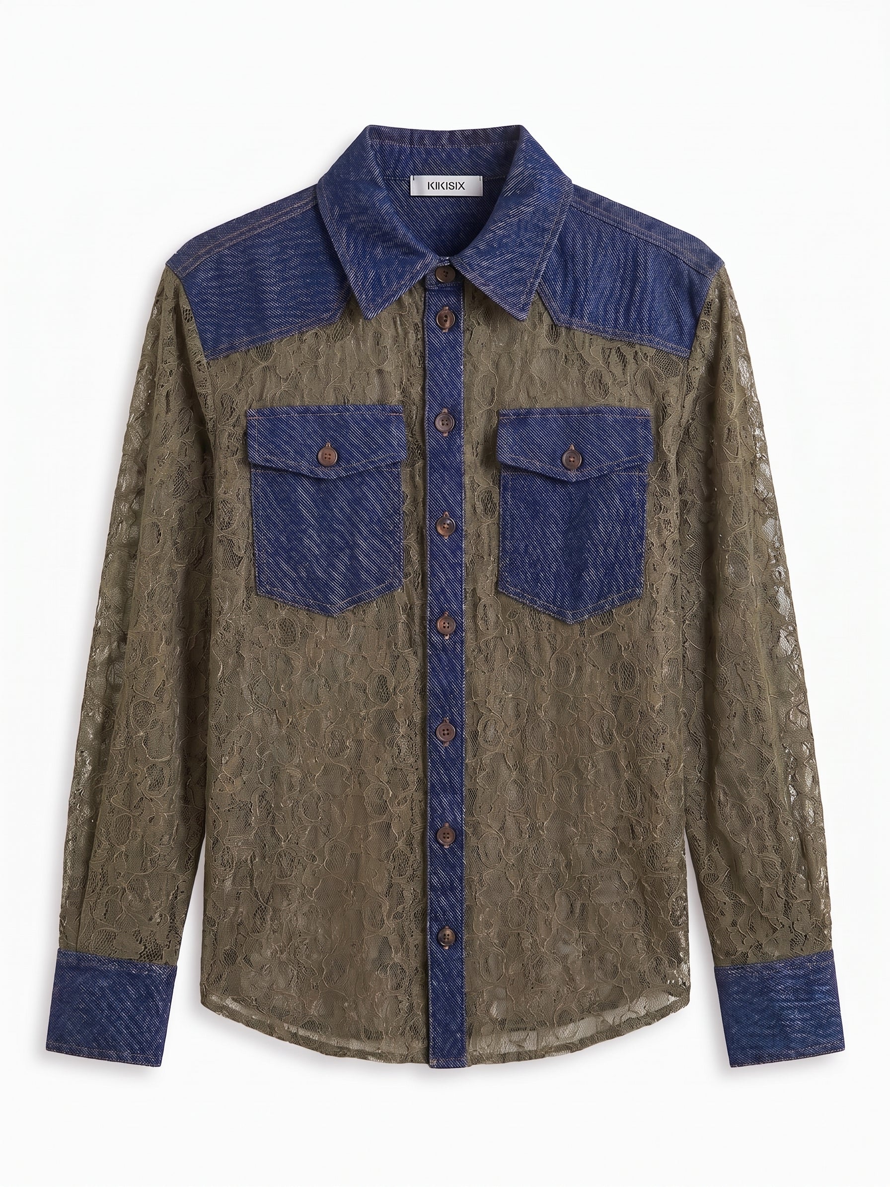 Camicia trasparente pizzo e jeans