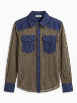 Camicia trasparente pizzo e jeans