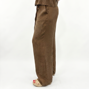 Pantalone gamba larga effetto SETA LAVATA