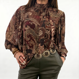 Camicia trasparente stampa damascata