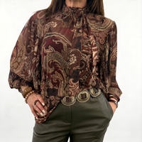 Camicia trasparente stampa damascata