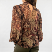 Camicia trasparente stampa damascata