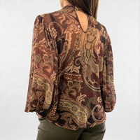 Camicia trasparente stampa damascata