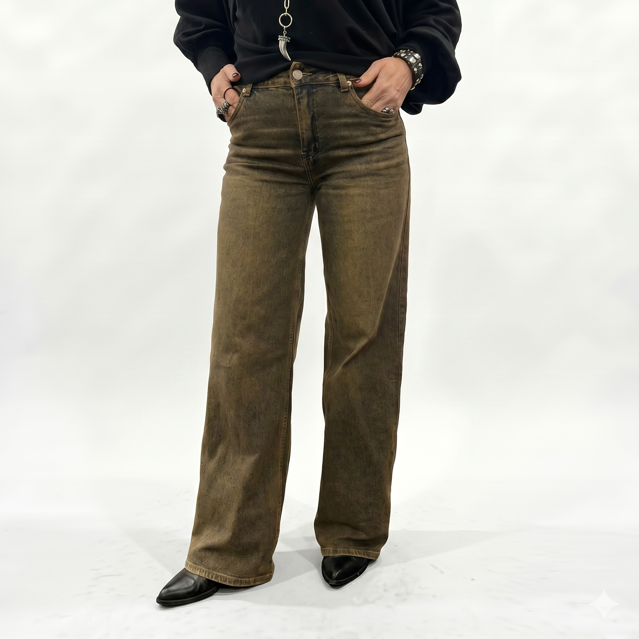 Pantalone jeans IMIMY  lavaggio cuoio
