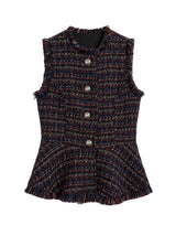 Gilet Blu con Bottoni Argento