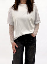 T-shirt maniche pizzo BIANCA
