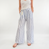 Pantalone lino rigato