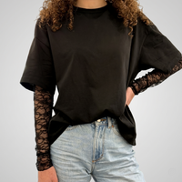 T-shirt maniche pizzo