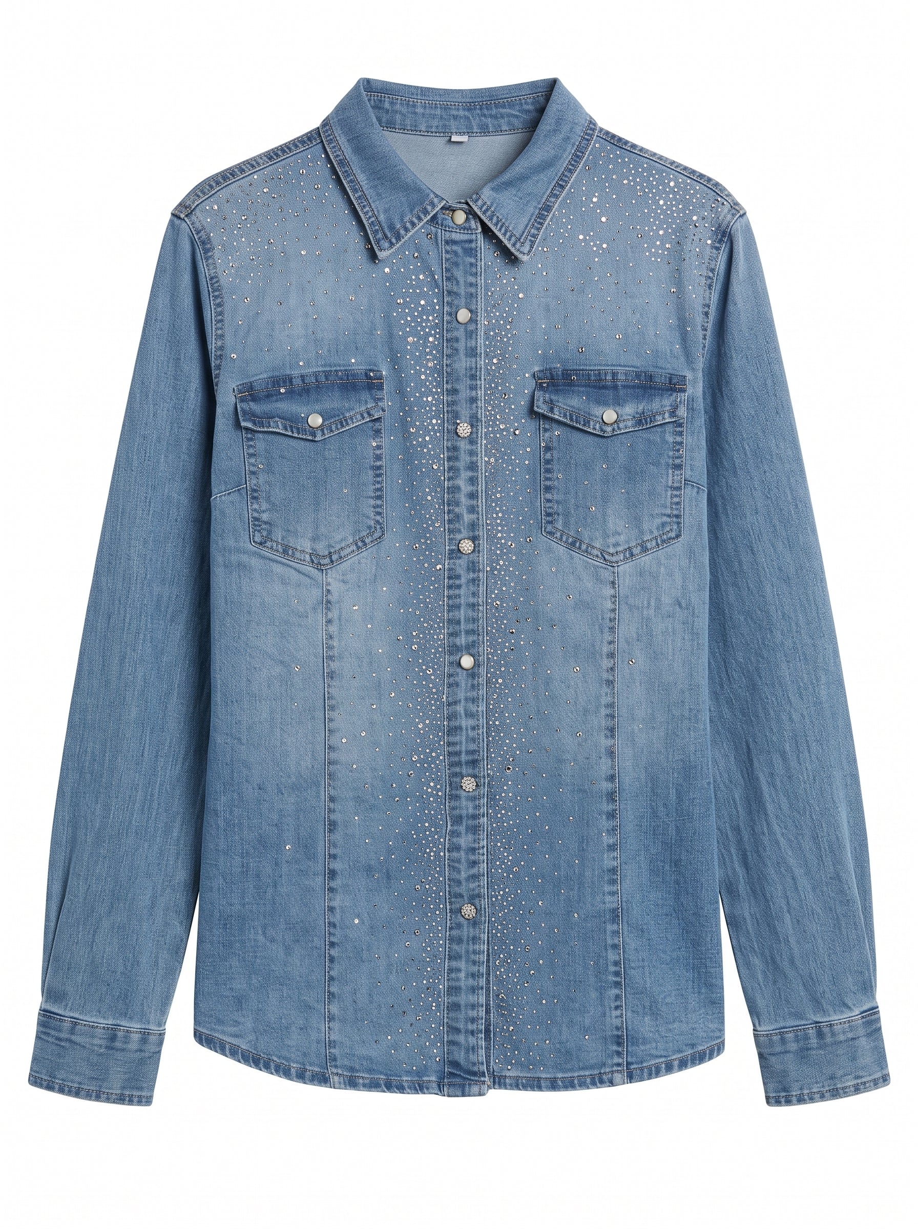 Camicia in jeans strass