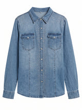 Camicia in jeans strass
