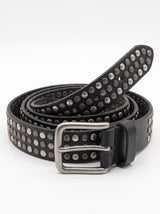 Alberto Luti cintura nera con borchie arg. alta 2,5cm