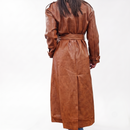 Cappotto lungo doppio petto ecopelle STAMPA COCCO color cuoio