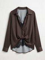 Camicia con canotta in PIZZO a righe