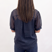 Camicia MILLE OUTFIT blu maniche corte