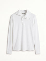 Maglia collo asimmetrico bottoncini