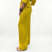 Pantalone gamba larga effetto SETA LAVATA