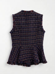 Gilet Blu con Bottoni Argento