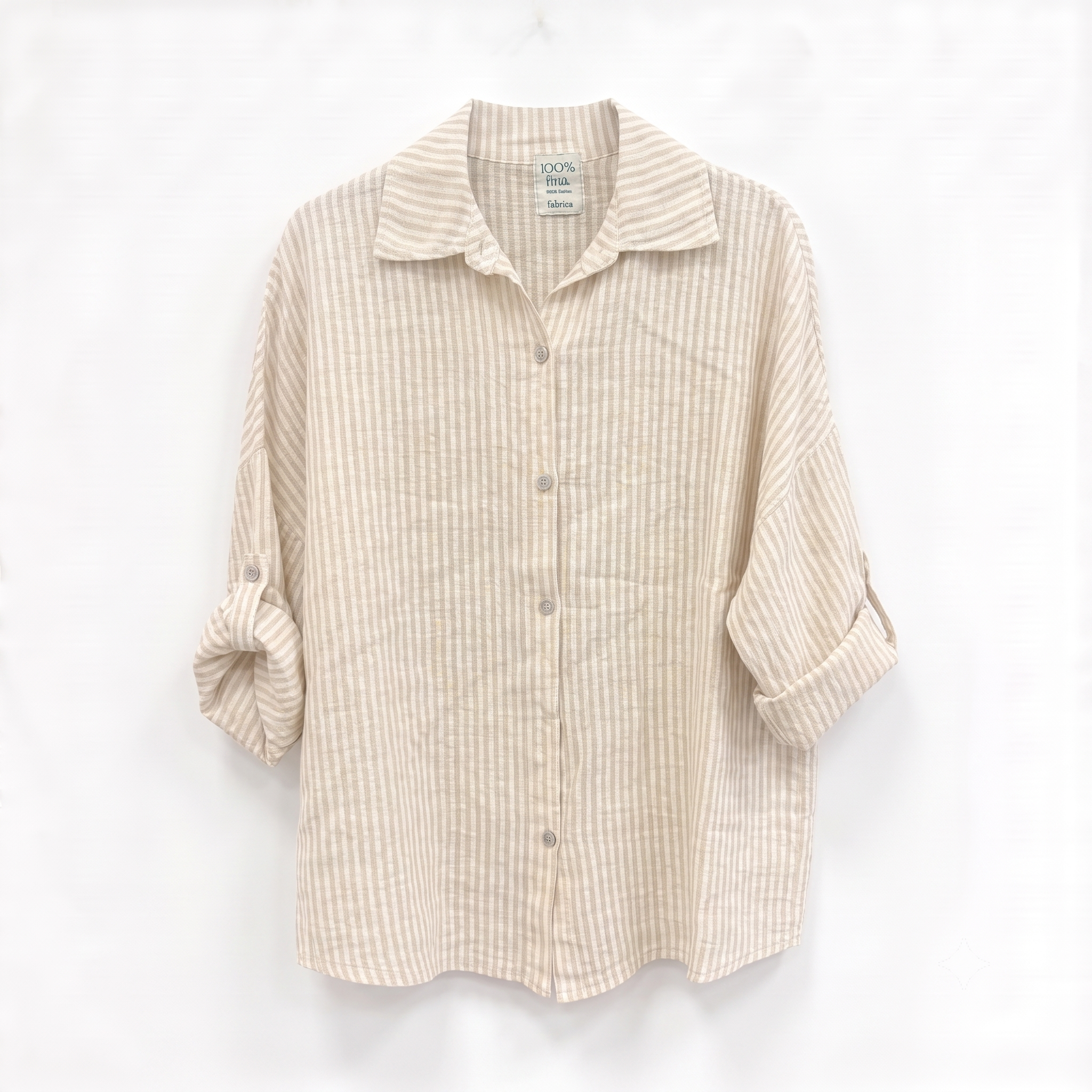 Camicia in lino rigata