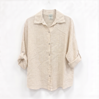 Camicia in lino rigata