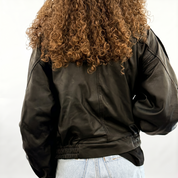 Giacca modello bomber vera pelle color NERO