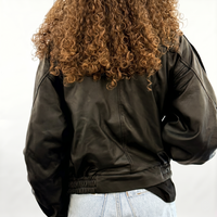 Giacca modello bomber vera pelle color NERO