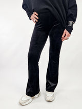 Leggings nero velluto elasticizzato