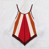 Kikisix top scollo americana tessuto righe