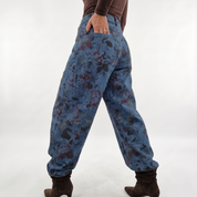 Kikisix Jeans balloon FIORI blu