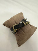 Campomaggi GIOVE bracelet black with silver and gold studs