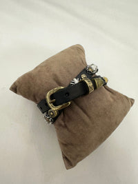Campomaggi GIOVE bracelet black with silver and gold studs