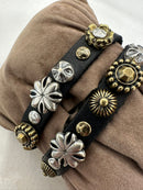 Campomaggi GIOVE bracelet black with silver and gold studs