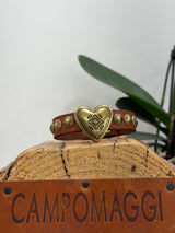 Campomaggi bracciale MERAVIGLIA cognac con cuore oro
