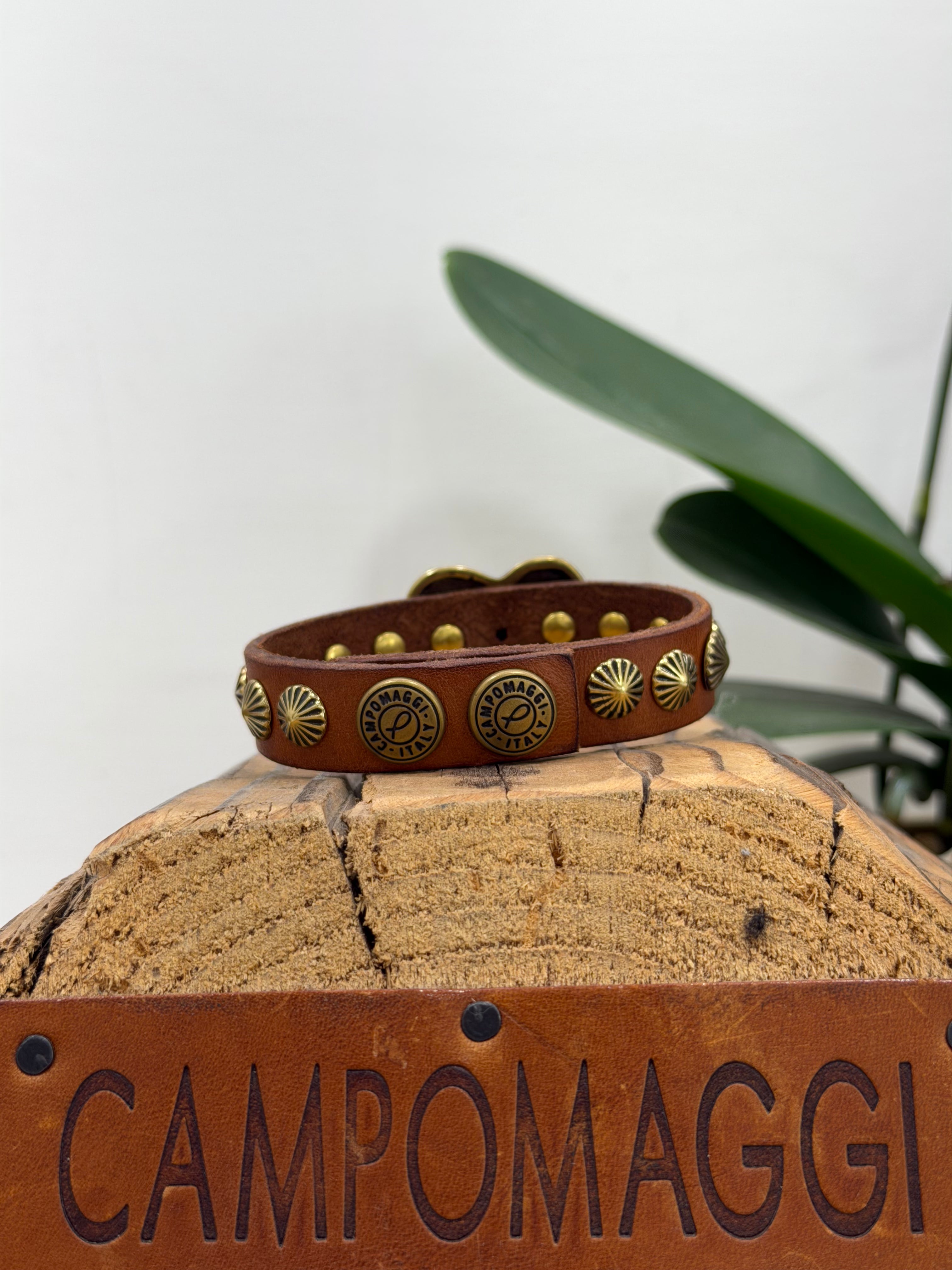 Campomaggi bracciale MERAVIGLIA cognac con cuore oro