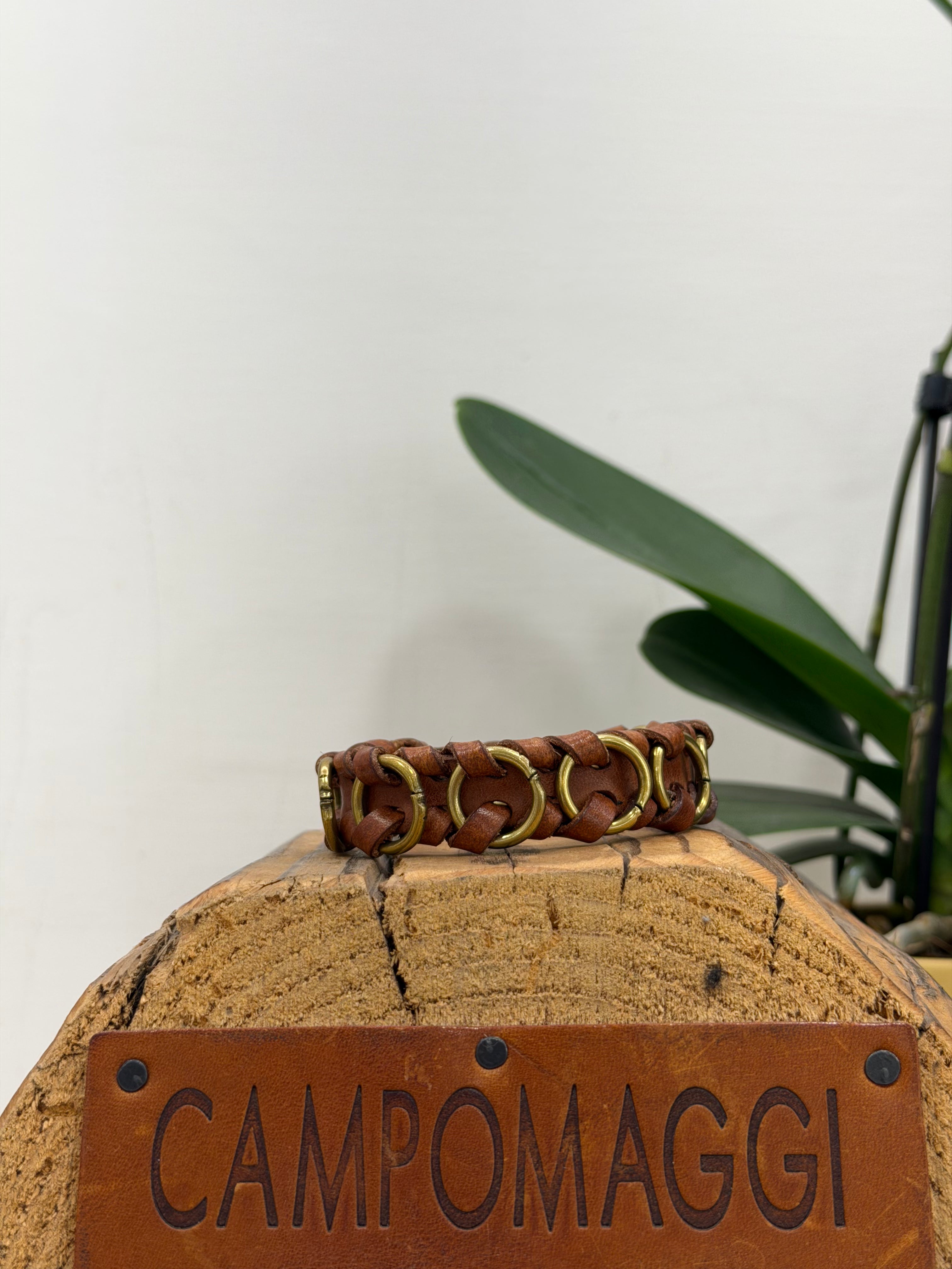 Campomaggi bracciale PALERMO cognac con anelli