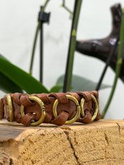 Campomaggi bracciale PALERMO cognac con anelli