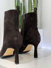Isabelle Paris stivaletto pelle scamosciata  t.moro con zip