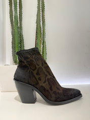 METISSE stivaletto zip texano GIRAFFA verde tacco 20