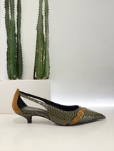 Latika scarpa guyana stampa animalier  vernice verde