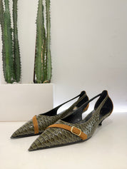 Latika scarpa guyana stampa animalier  vernice verde