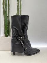 MIMMU Stivaletti Dettaglio Vintage in Pelle Charlize