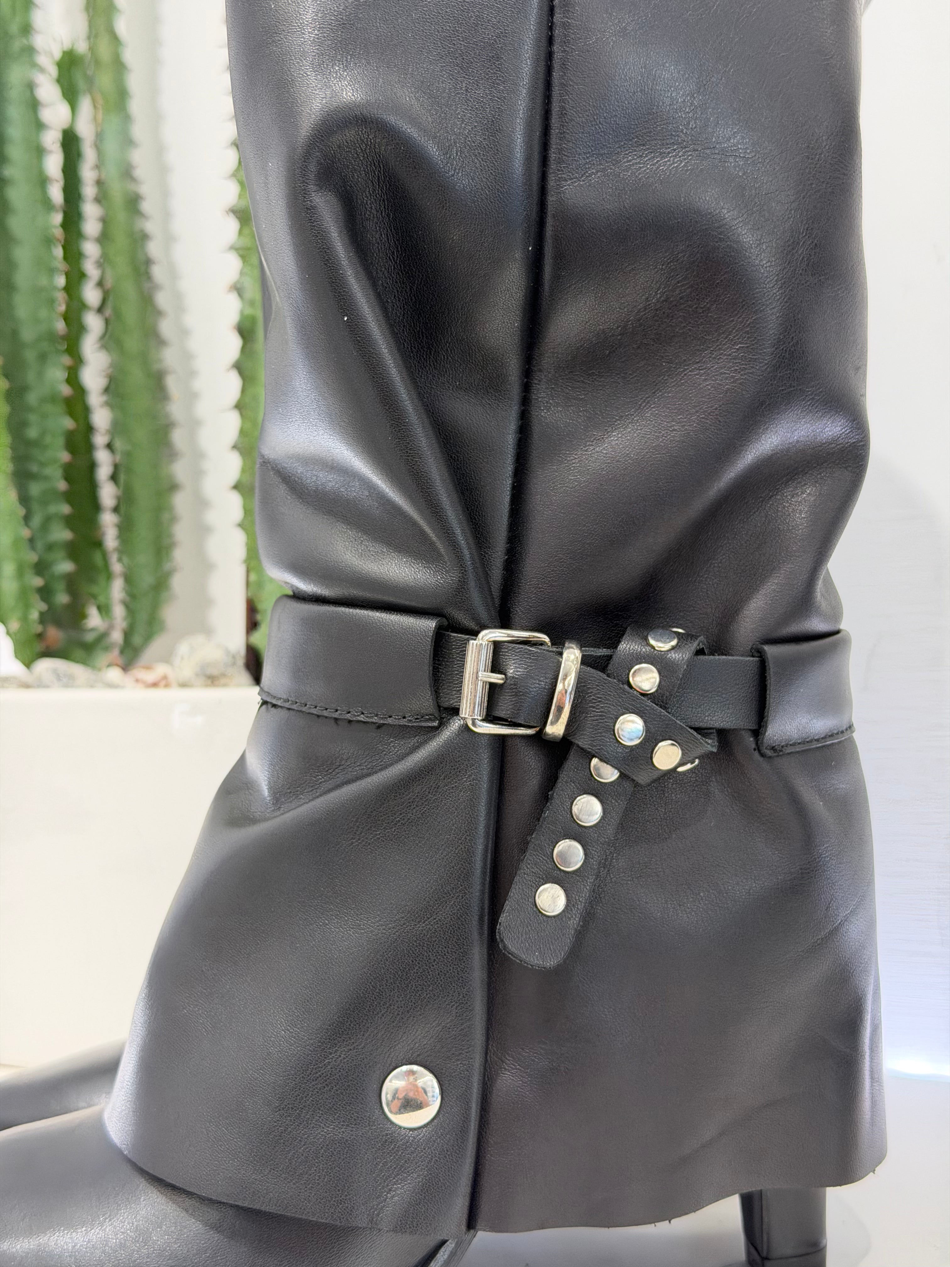 MIMMU Stivaletti Dettaglio Vintage in Pelle Charlize