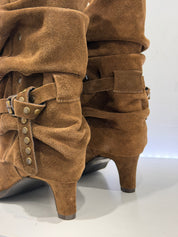 MIMMU Stivaletti Biker con Borchie in Camoscio Delia