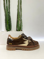 Moa CLUB PEAK SUEDE MARRONE E BACKTAB CAVALLINO