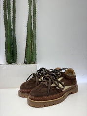 Moa CLUB PEAK SUEDE MARRONE E BACKTAB CAVALLINO