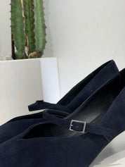 Scarpa cintini suede BLU t.50