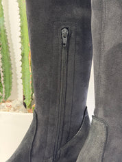 Stivale lungo suede nero