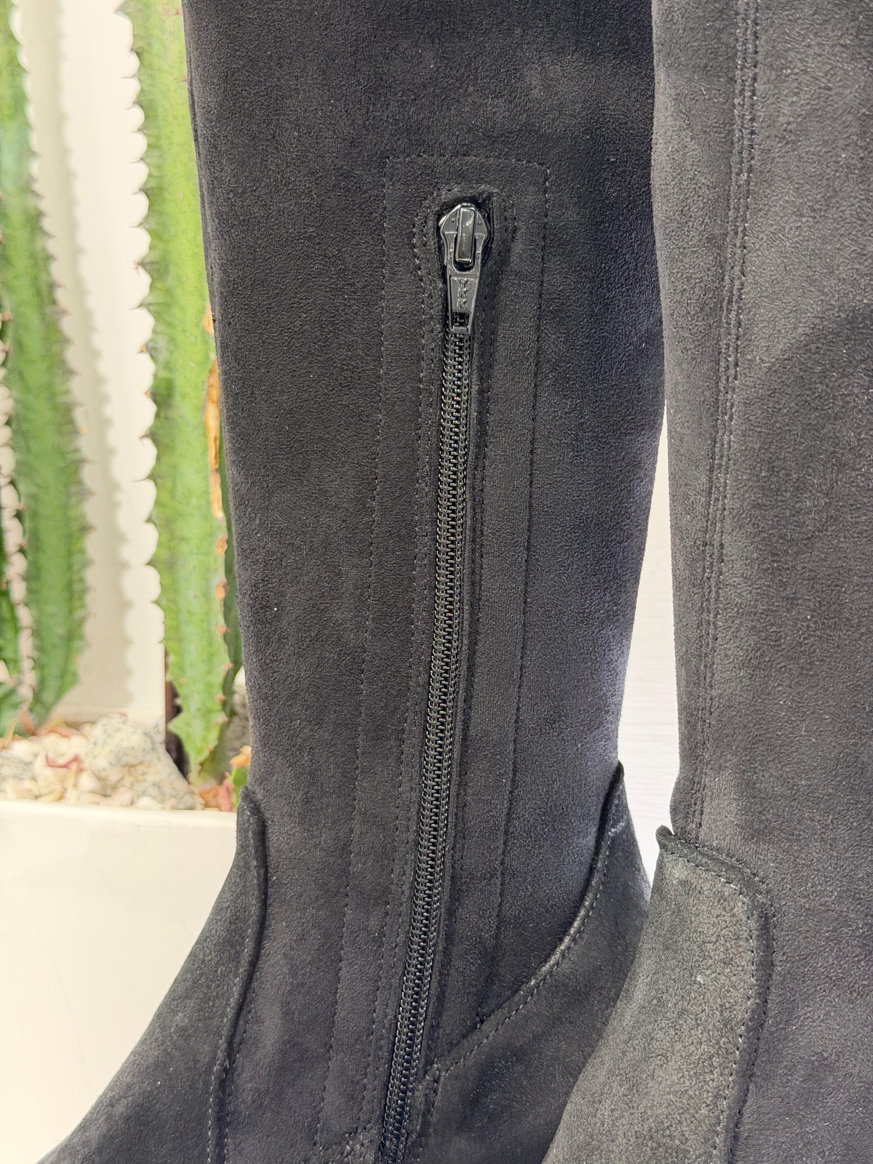 Stivale lungo suede nero